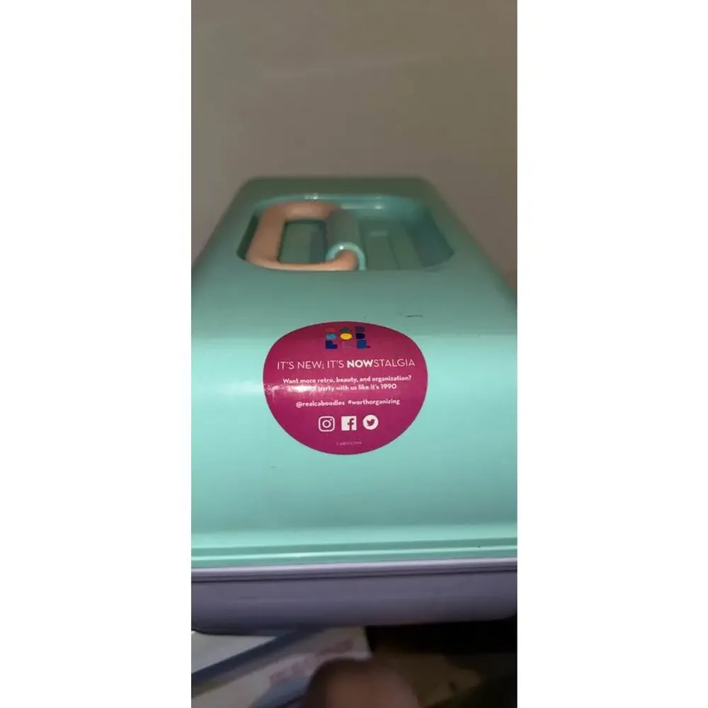 Vtg Caboodles Make Up Case Model 5625 Teal Purple Mirror 2 Tier Vanity Travel